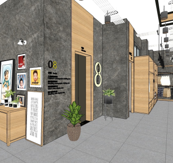 家庭儿童写真摄影店sketchup模型下载